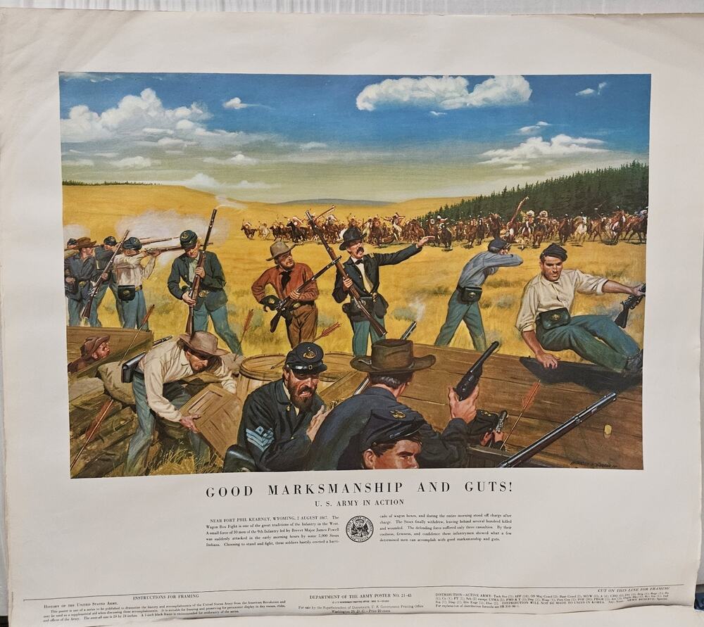 1953 US Army "Good Marksmanship And Guts" Poster 21-45 1953. TJG7141